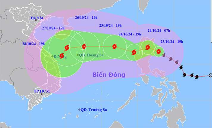 Bão số 6 vào Biển Đông ngày mai 24/10
