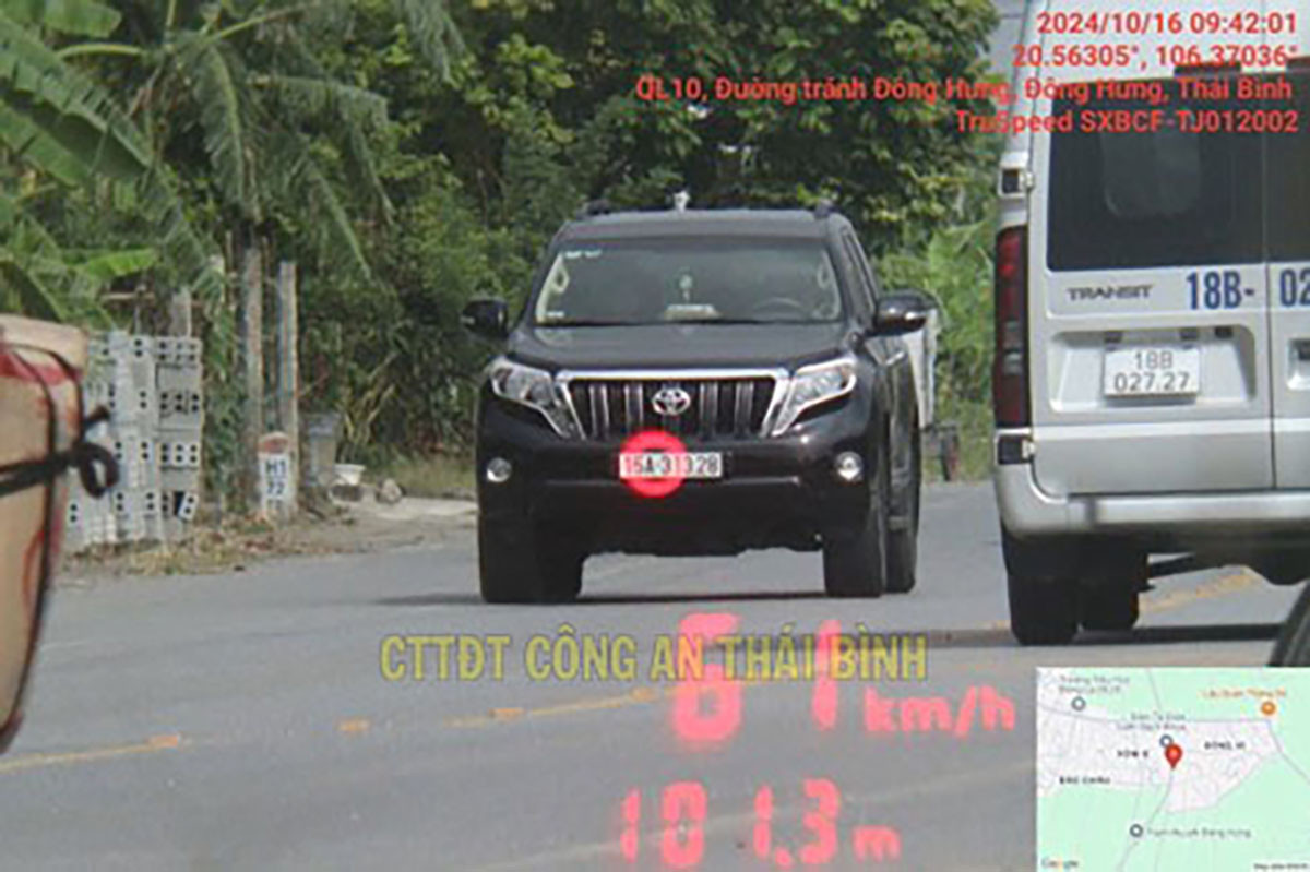 Công an Thái Bình công bố danh sách 66 ô tô bị phạt nguội tháng 10