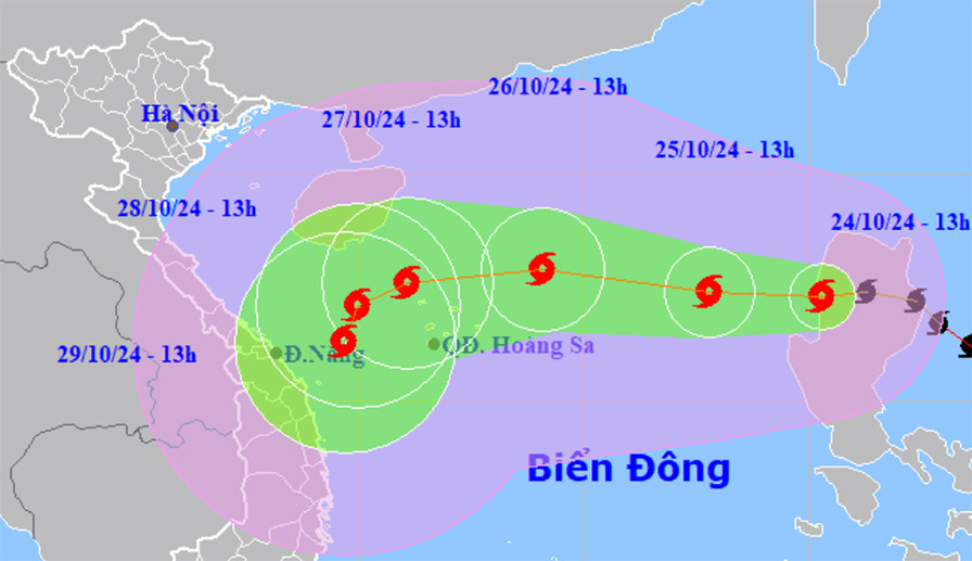 Bão Trami đi vào Biển Đông, khả năng mạnh thêm 2 cấp
