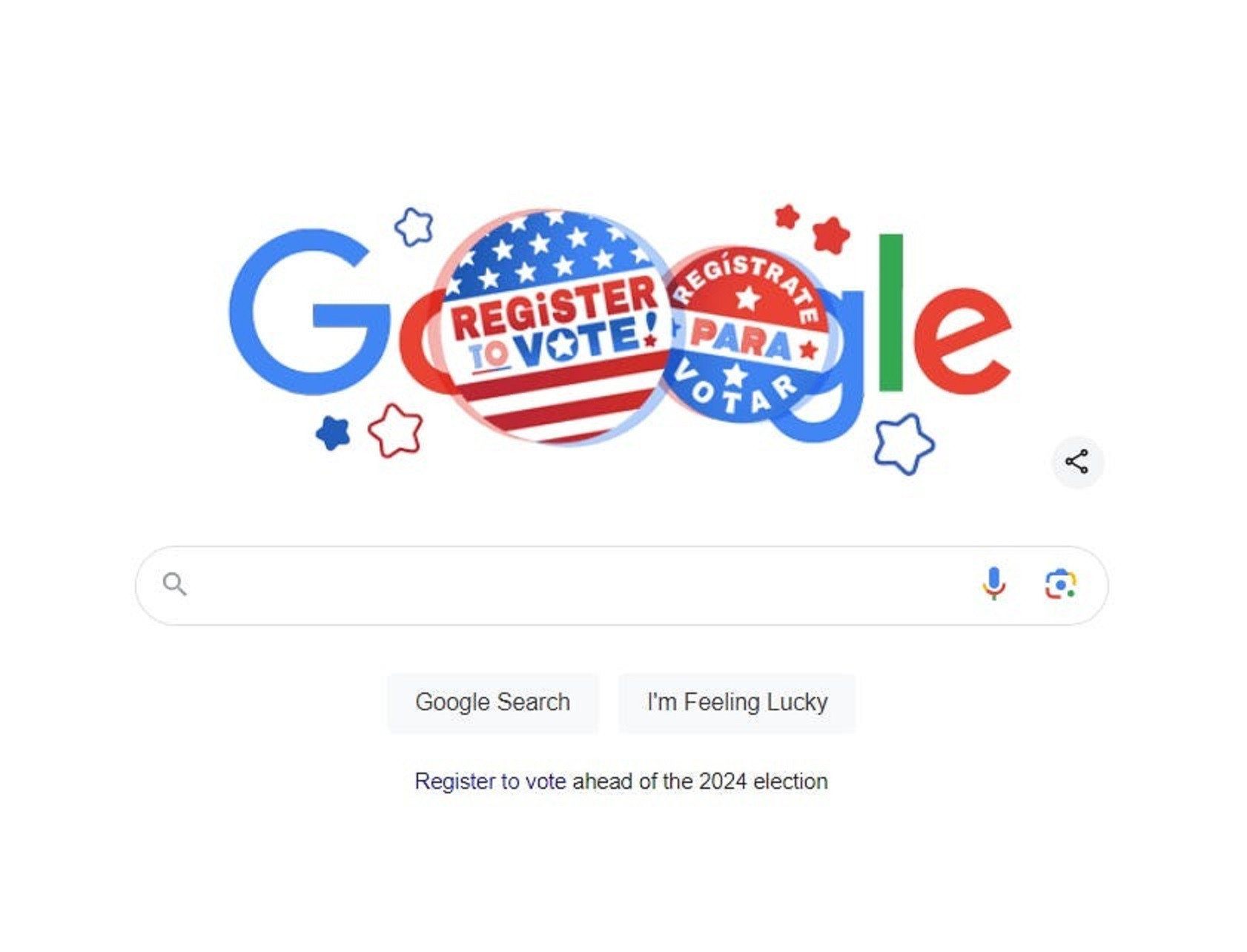 Google Mỹ đổi logo tìm kiếm đón ngày bầu cử Tổng thống 2024