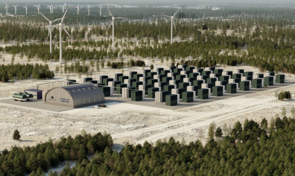 Cơ sở thu giữ carbon chạy bằng điện gió đầu tiên trên thế giới