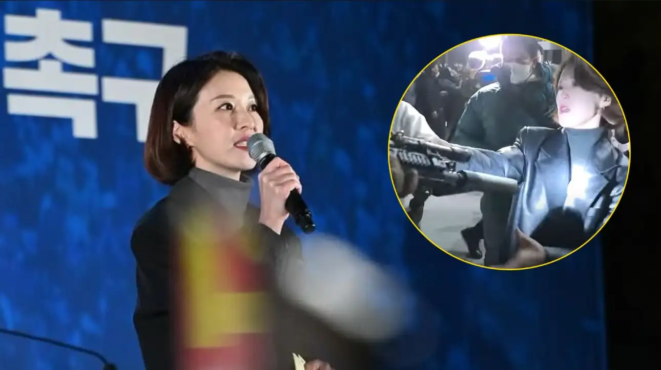 Nữ chính trị gia Hàn Quốc giằng súng, mắng lính thiết quân luật