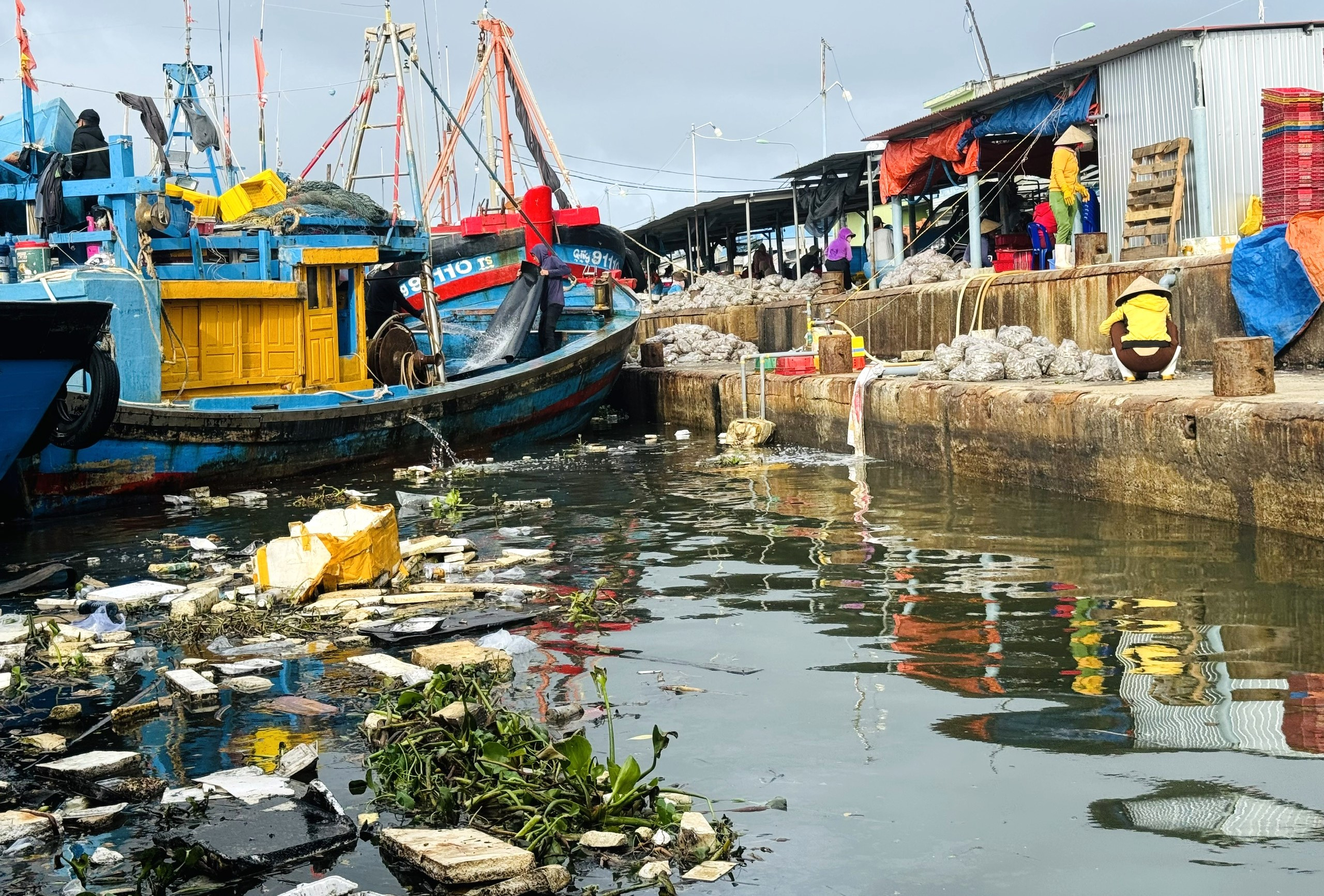 Kinh hãi nước thải, rác rưởi 'tra tấn' cảng cá ở Quảng Ngãi