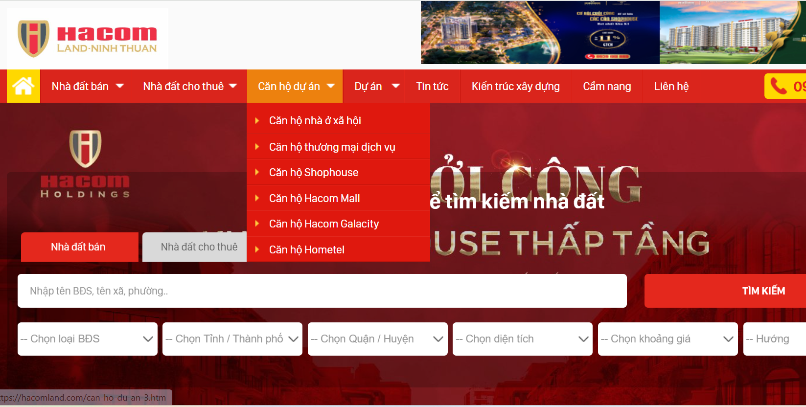 Ninh Thuận tạm ngưng hoạt động sàn giao dịch bất động sản Hacomland 