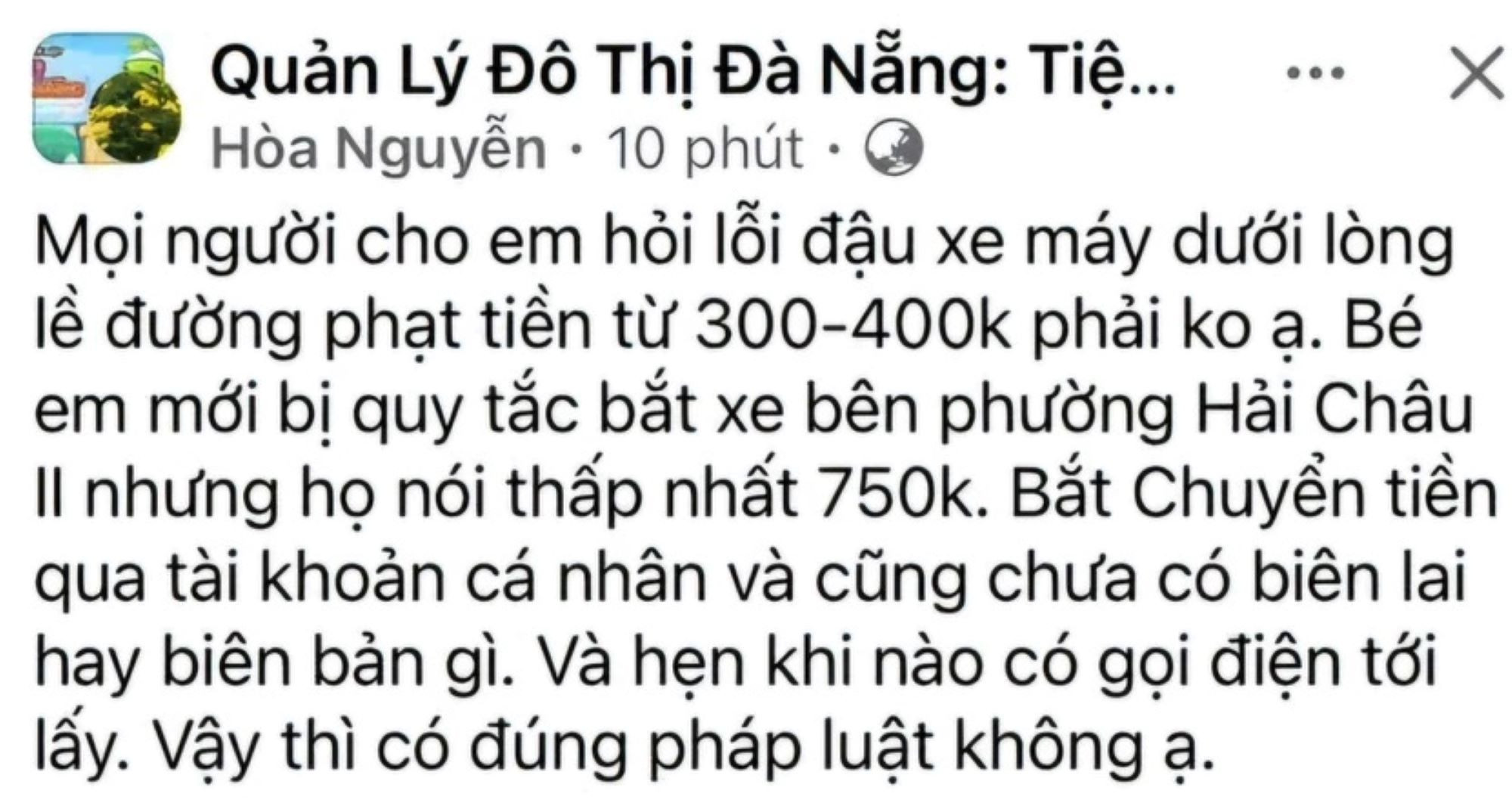Đình chỉ công tác cán bộ quy tắc đô thị Đà Nẵng 'giúp dân' nhận nộp phạt