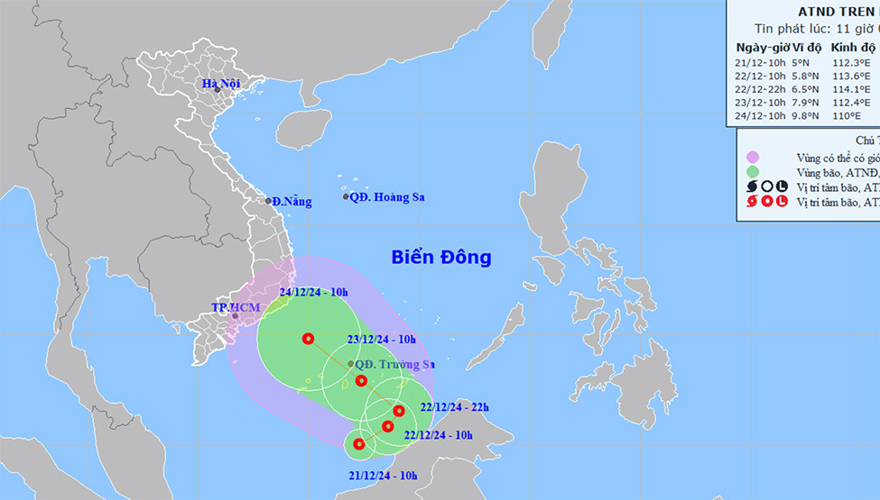 Biển Đông xuất hiện áp thấp nhiệt đới, miền Trung mưa xối xả trong tuần tới