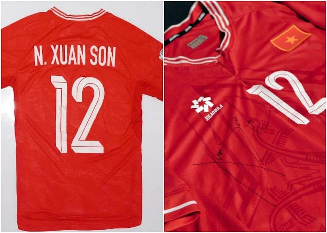 Đấu giá áo thi đấu kèm chữ ký của cầu thủ Nguyễn Xuân Son gây quỹ từ thiện