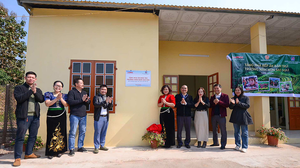 Báo điện tử VTC News trao bếp ăn bán trú cho trường mầm non khó khăn ở Sơn La