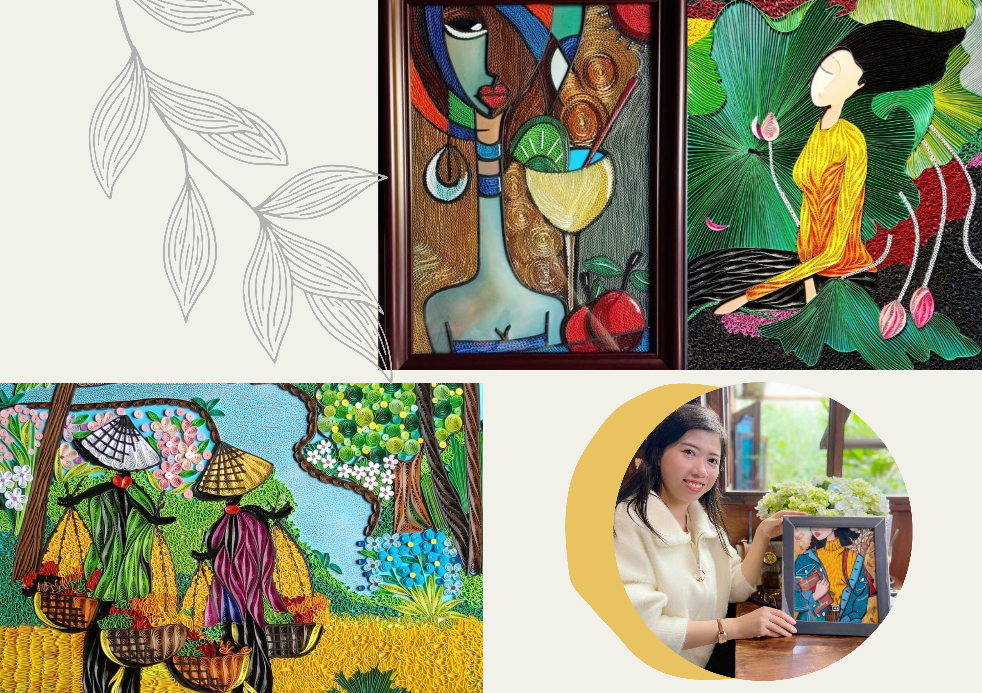 Mê mẩn bộ tranh xoắn giấy rực rỡ sắc màu của cô gái Kon Tum