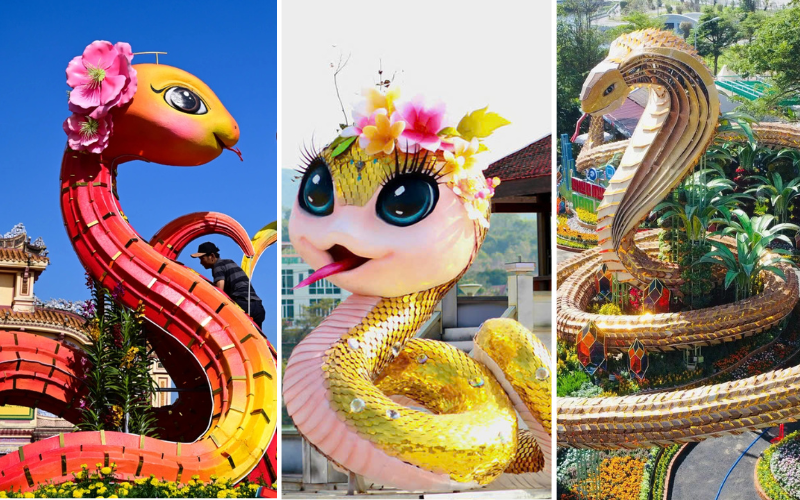 Linh vật rắn tỉnh thành nào đẹp nhất Tết Ất Tỵ 2025?