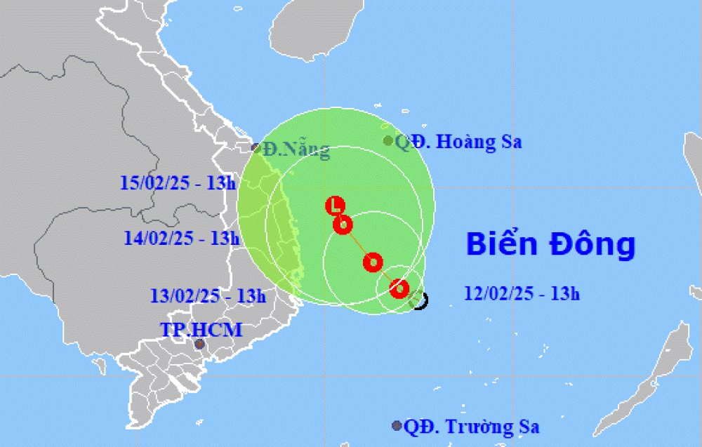 Biển Đông đón áp thấp nhiệt đới, hướng về vùng biển Bình Định - Ninh Thuận