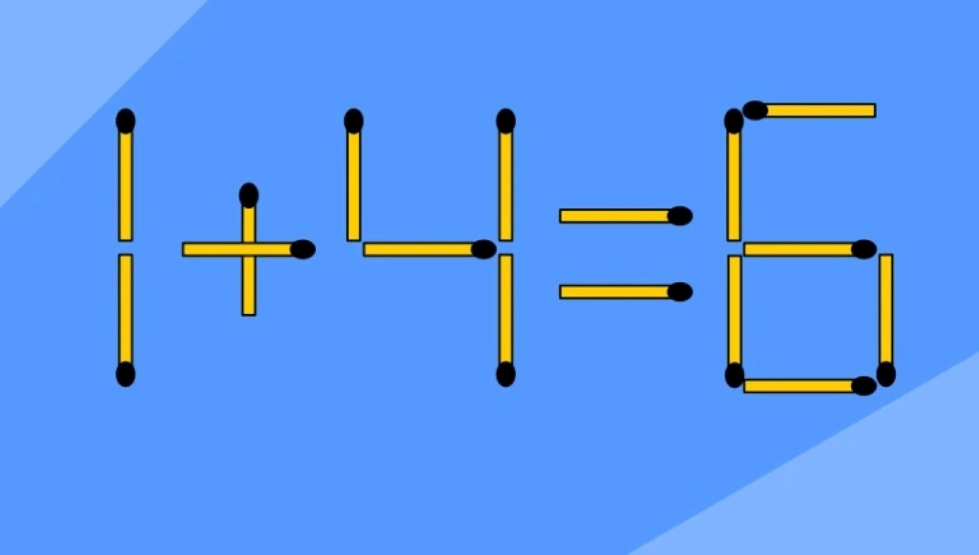 Di chuyển 2 que diêm để tạo ra phép tính đúng