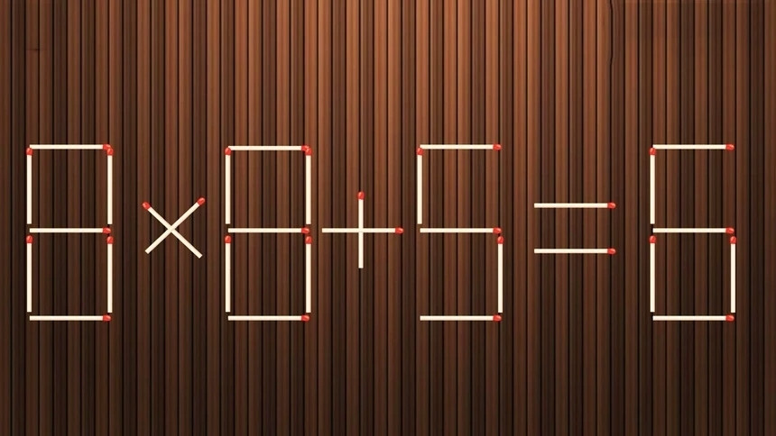 Di chuyển 1 que diêm để phép tính tiểu học từ sai thành đúng