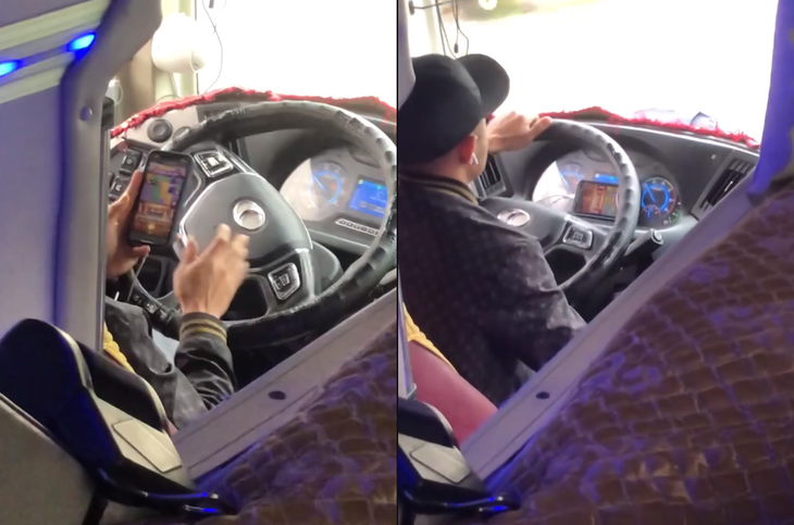 Tài xế ô tô khách khai vừa lái xe vừa chơi game để giảm căng thẳng