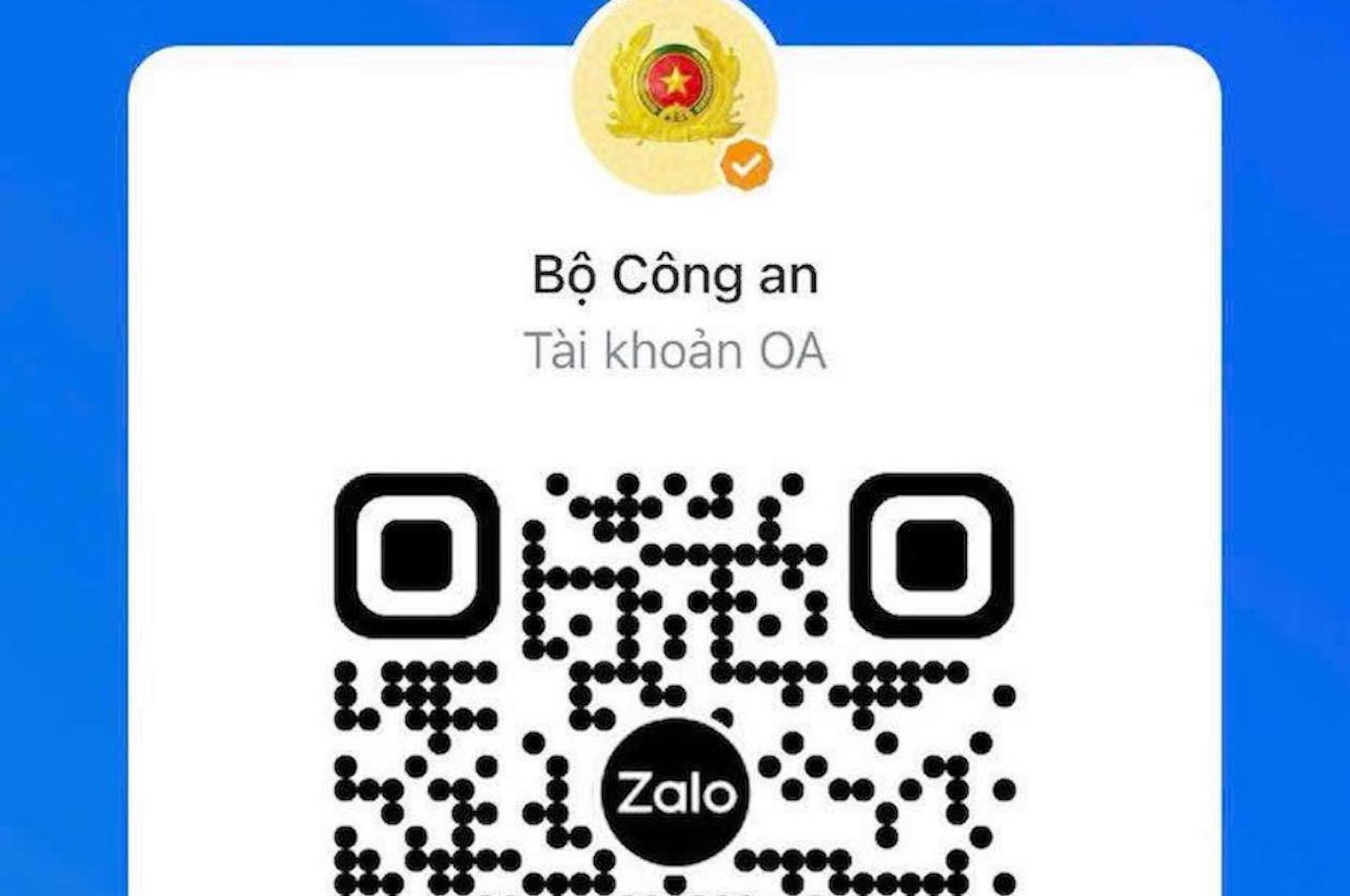 Bộ Công an triển khai trang thông tin trên Zalo