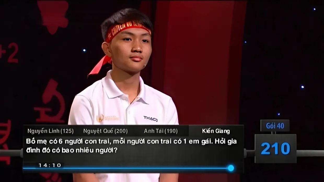 Bài toán đếm số người trong gia đình thách thức cả 4 thí sinh Olympia