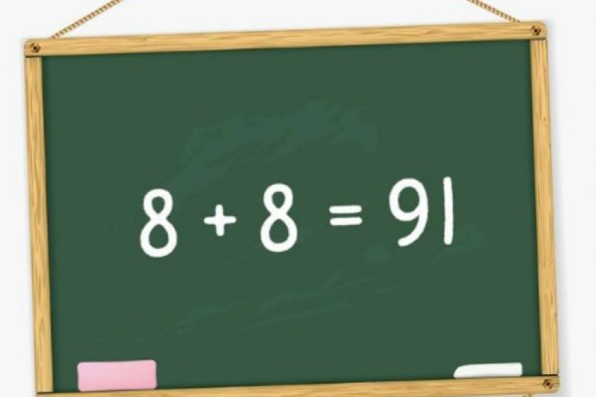 Đố bạn khi nào phép tính 8 + 8 = 91 trở thành đúng?