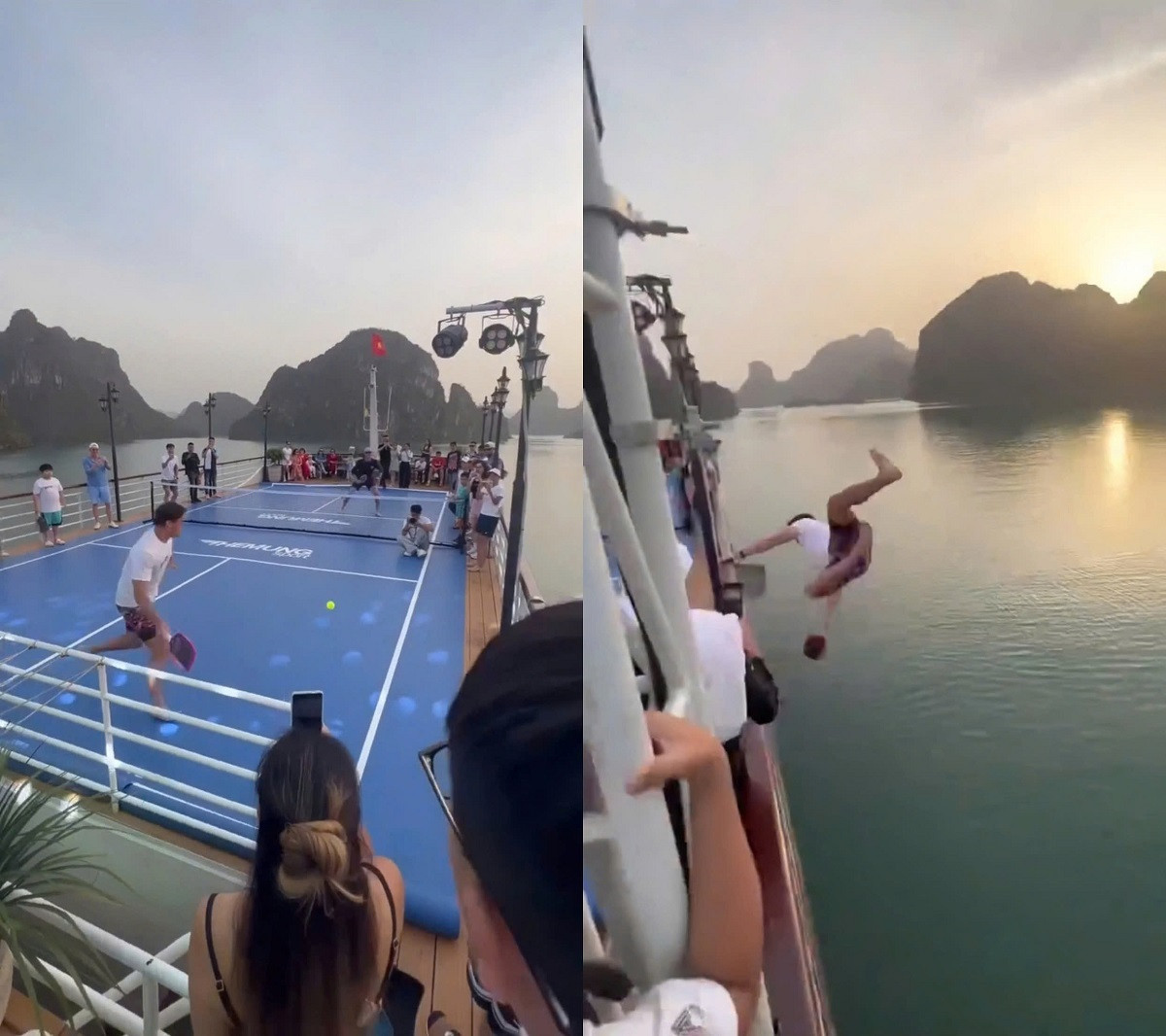Để khách chơi pickleball trên boong tàu rồi rơi xuống biển, chủ tàu bị phạt