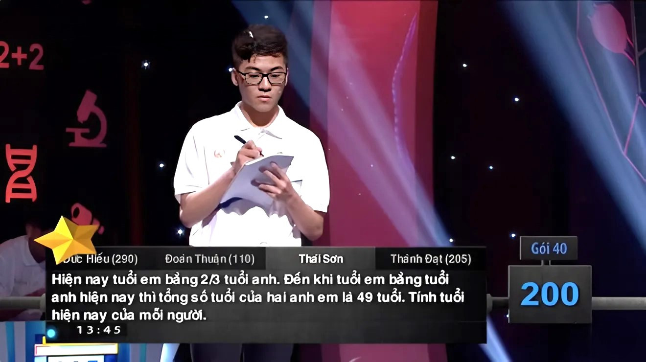 Câu hỏi tính số tuổi khiến cả 4 thí sinh Đường lên đỉnh Olympia chịu thua