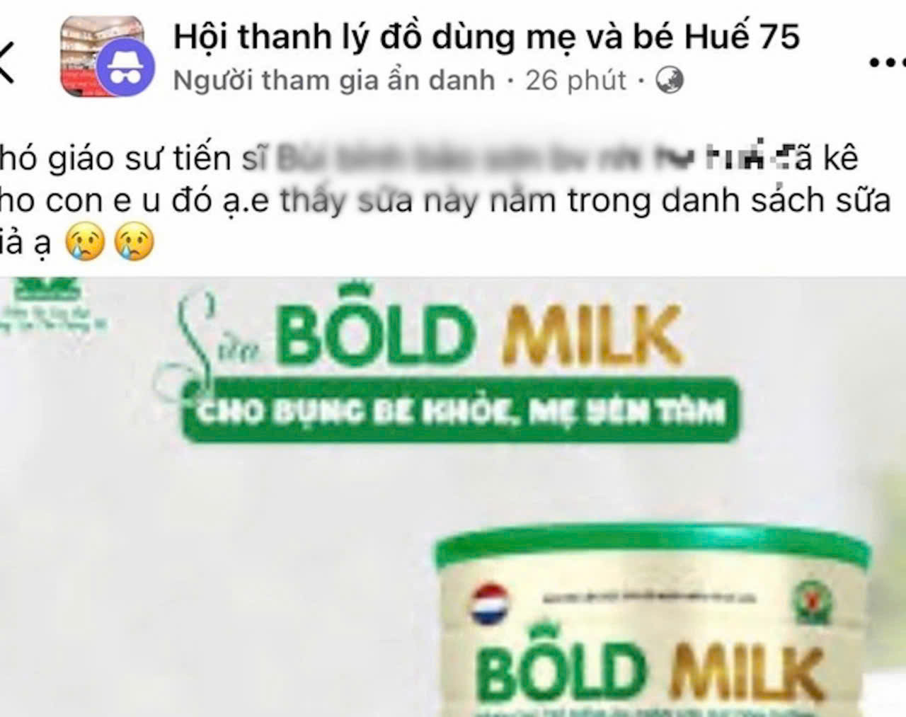 Bị tố kê đơn có sữa Bold Milk của công ty bán sữa giả, bác sĩ phòng khám tư ở Huế nói gì?
