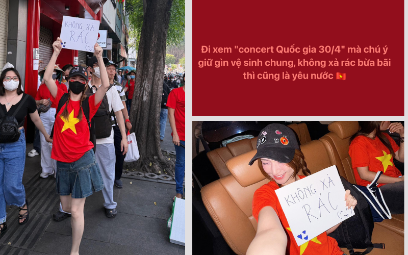 Gom rác sau tổng duyệt diễu binh, giới trẻ nhắc nhau yêu môi trường là yêu nước