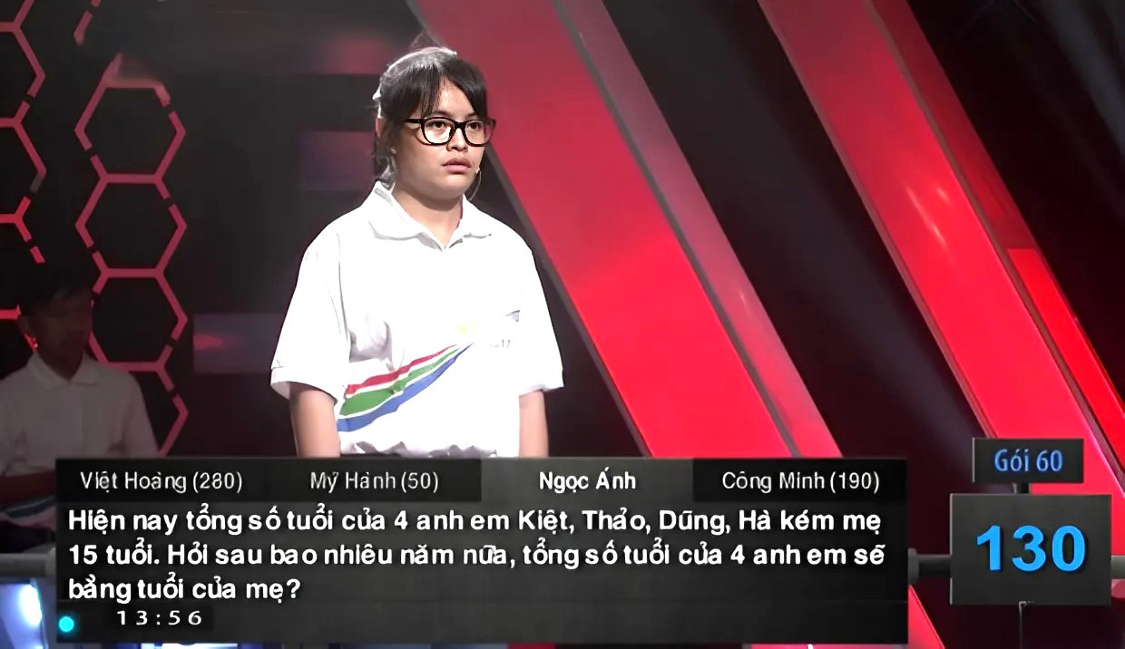 Câu đố tiểu học ‘tính tuổi mẹ’ khiến cả 4 thí sinh Olympia chào thua
