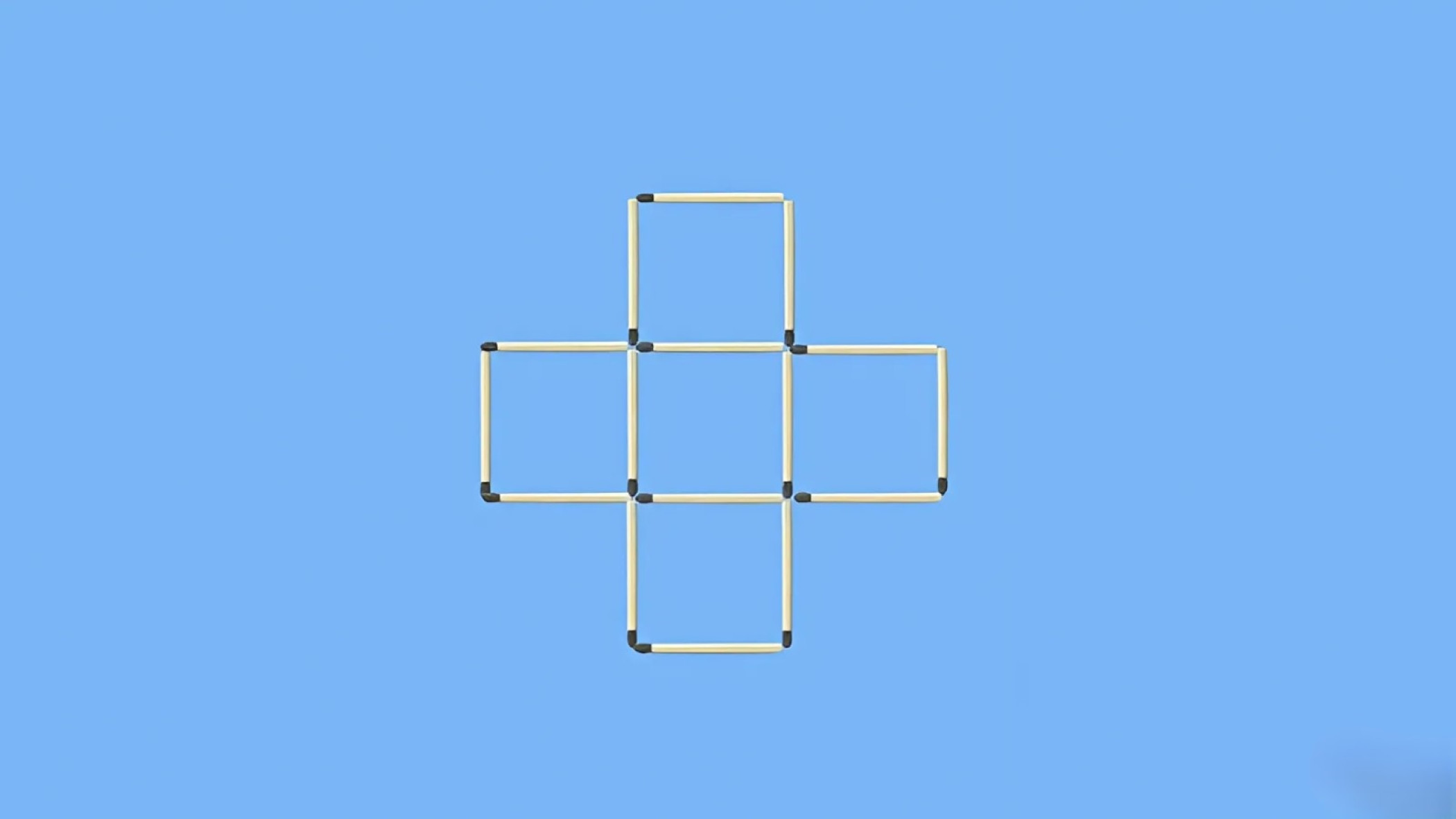 Di chuyển 8 que diêm để tạo thành 2 hình vuông