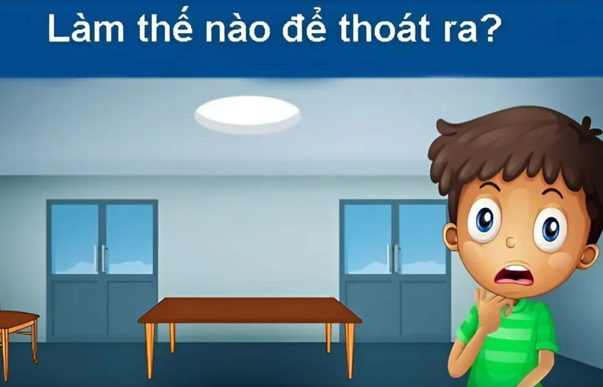 Tìm cách để bạn nam thoát ra khỏi căn phòng an toàn?