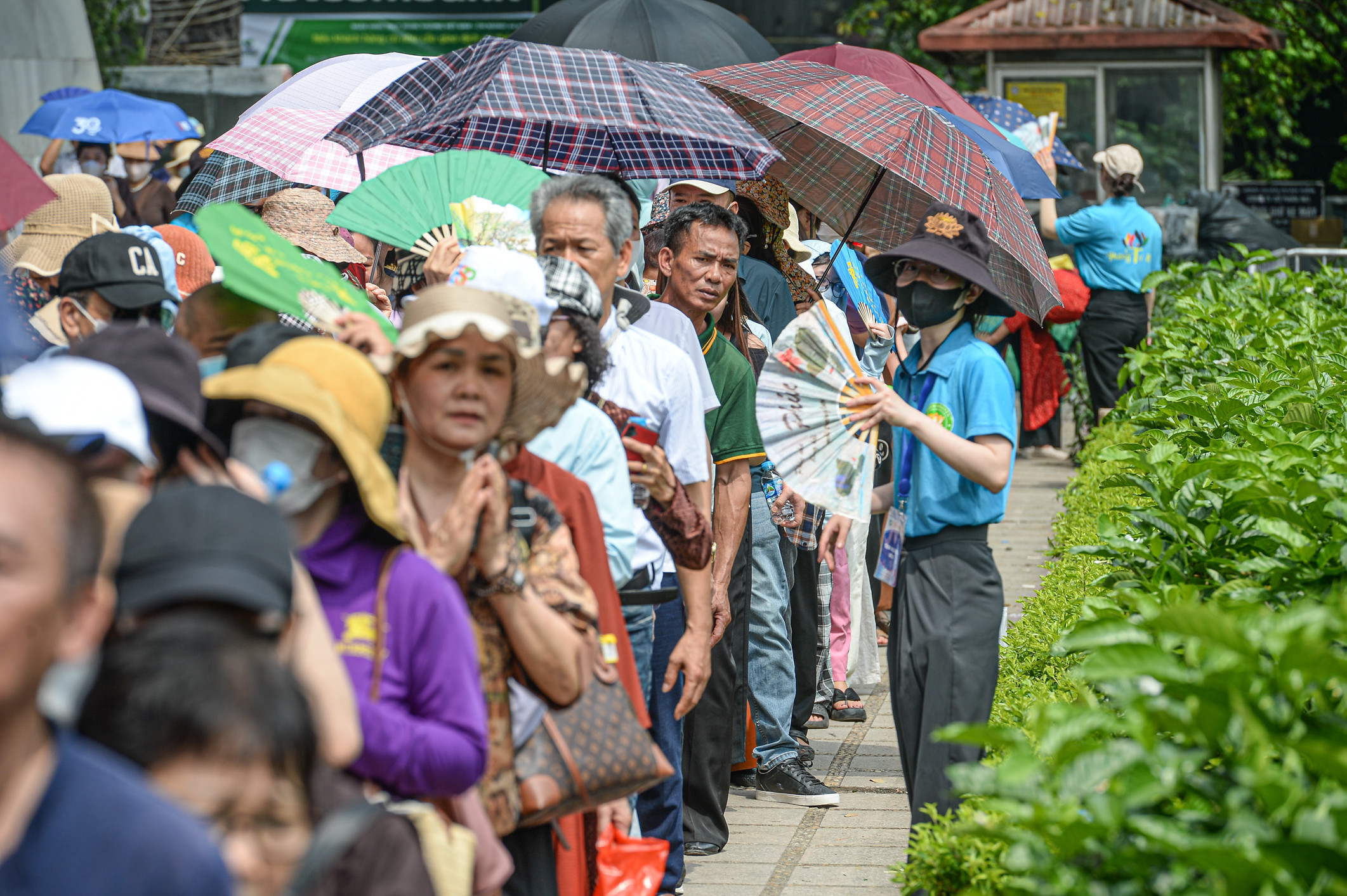 Tình nguyện viên ngày đêm túc trực, hỗ trợ người dân chiêm bái xá lợi Phật