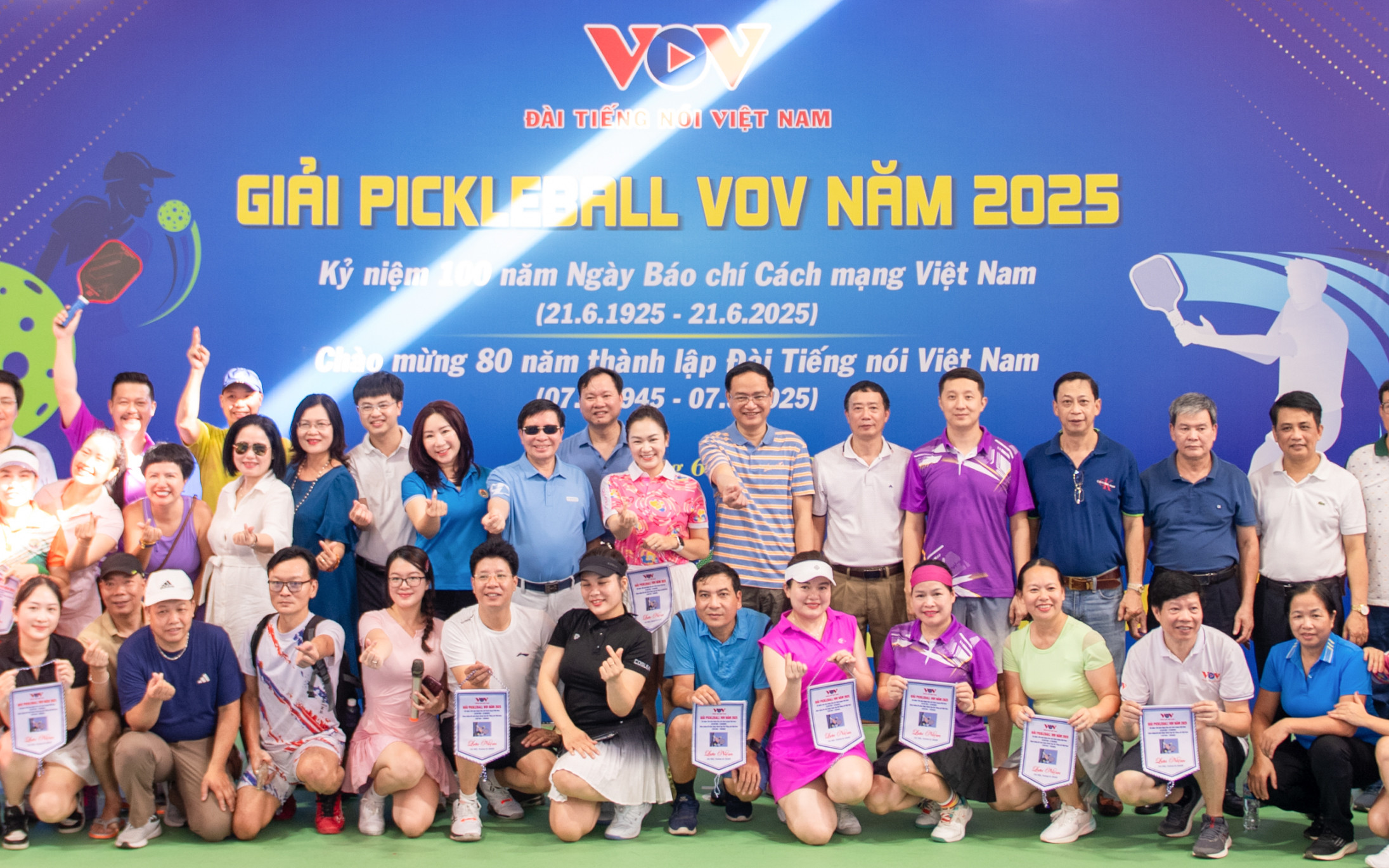 Hơn 70 vận động viên tranh tài giải Pickleball VOV năm 2025