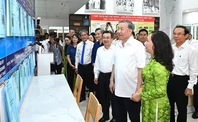 Tổng Bí thư khảo sát thực tế mô hình chính quyền địa phương 2 cấp tại TP.HCM