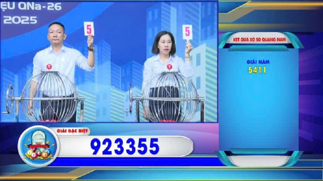 Xuất hiện 2 kết quả giải đặc biệt của xổ số kiến thiết Quảng Nam