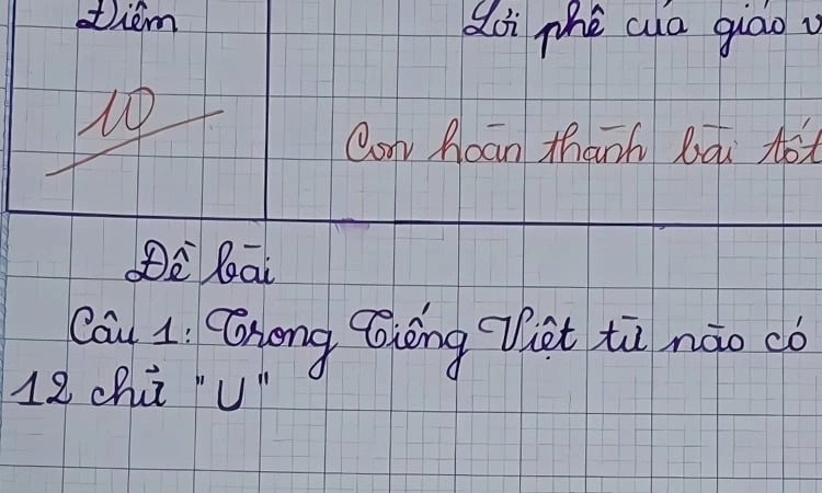 Từ Tiếng Việt nào có 12 chữ 'U'?