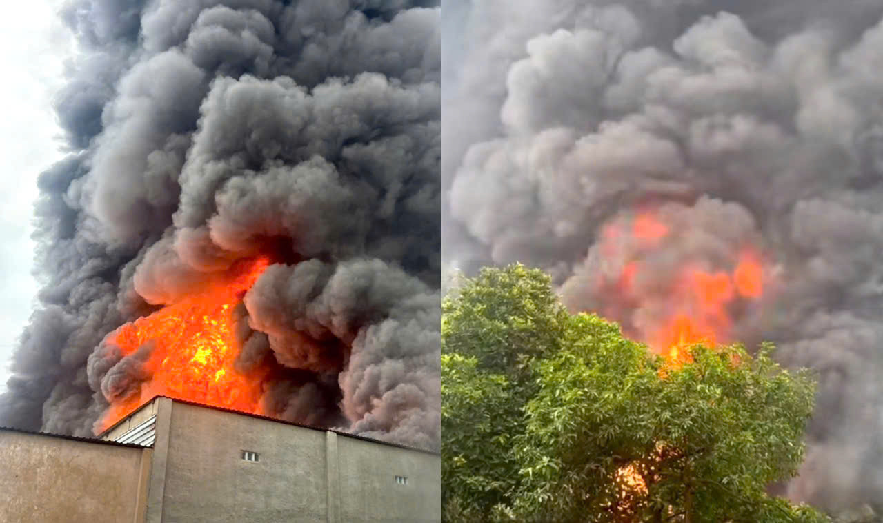 Xưởng sơn rộng 1.000 m² ở TP.HCM bốc cháy ngùn ngụt