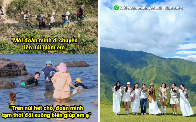Vì sao câu 'mời đoàn mình di chuyển lên núi giúp em' thành hot trend?