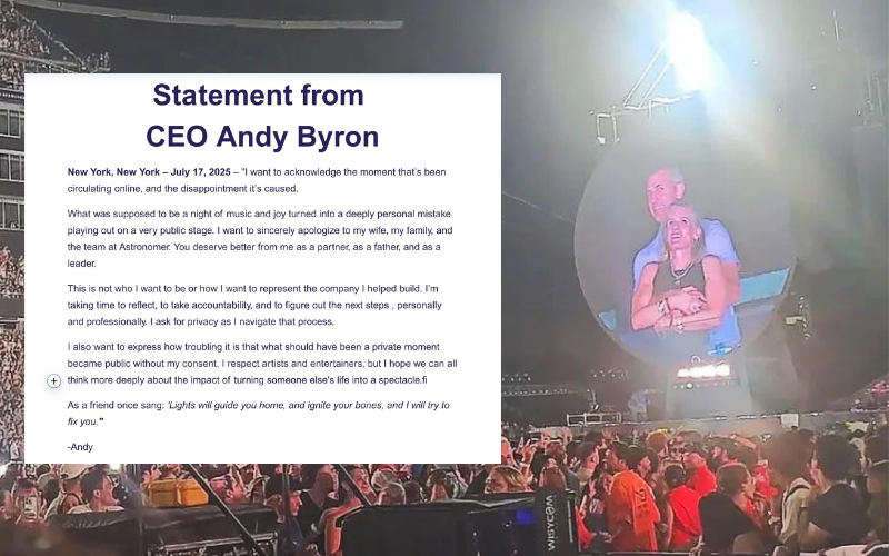 Tranh cãi quanh 'tâm thư xin lỗi' được cho là của CEO Astronomer ngoại tình