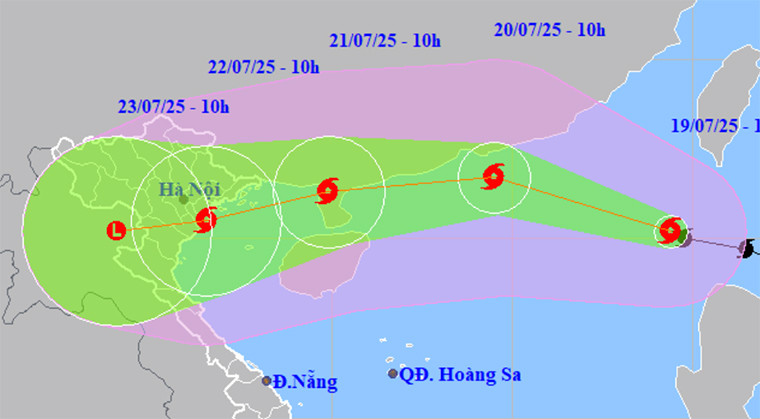 Bão số 3 Wipha 2025: Di chuyển nhanh, hoàn lưu rộng, có thể giật cấp 15