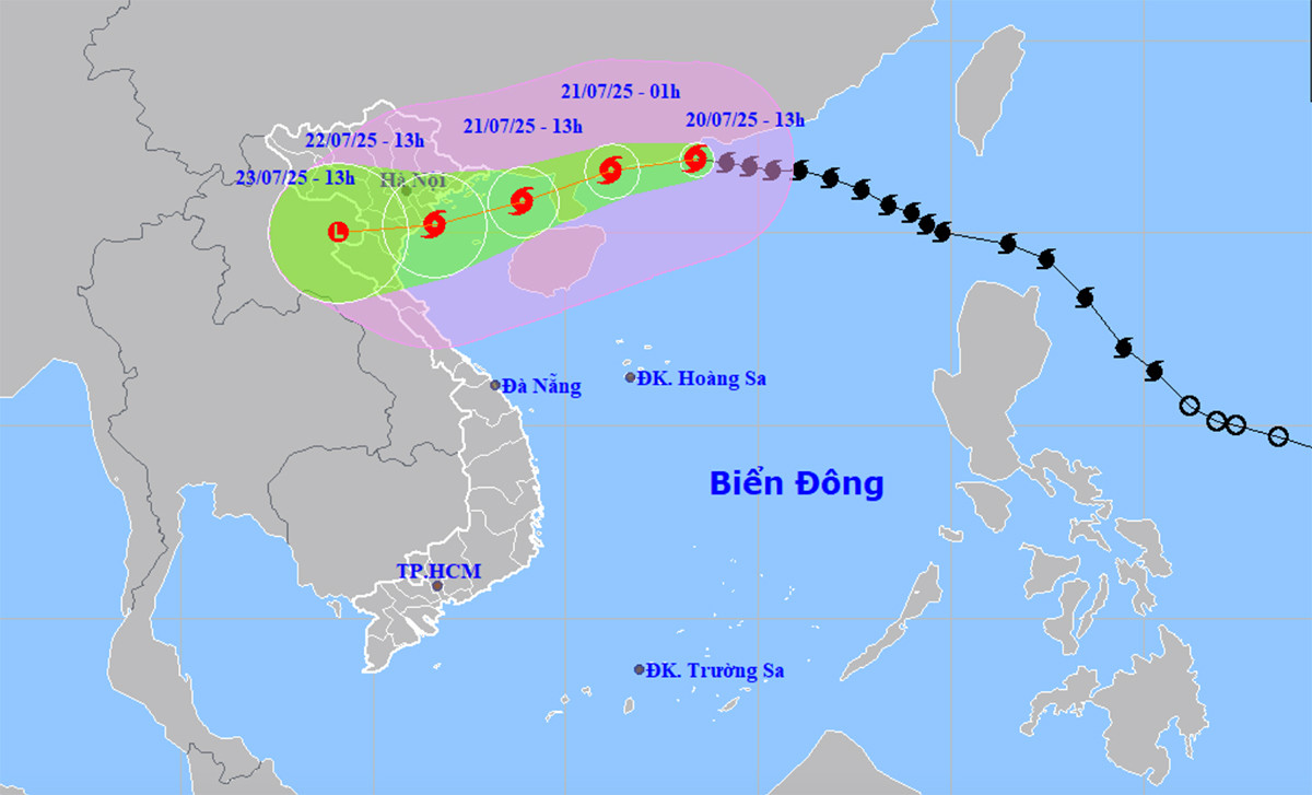 Bão số 3 Wipha đạt cấp cực đại, ngày mai vào vịnh Bắc Bộ
