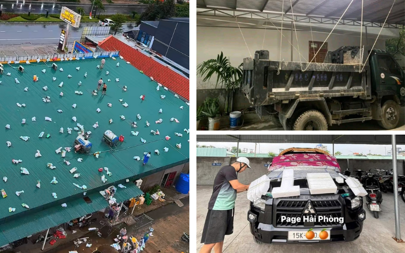 Muôn kiểu chống bão Wipha độc đáo được người dân mách nhau trên mạng