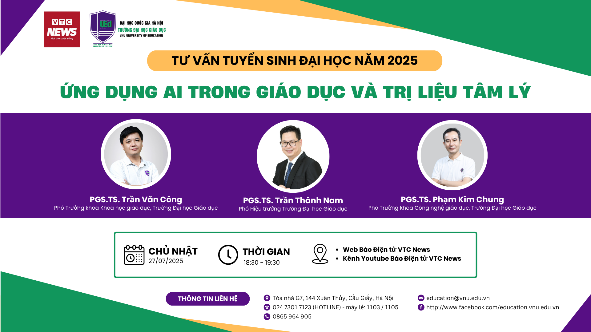 Tư vấn tuyển sinh trực tiếp trường Đại học Giáo dục - Đại học Quốc gia Hà Nội