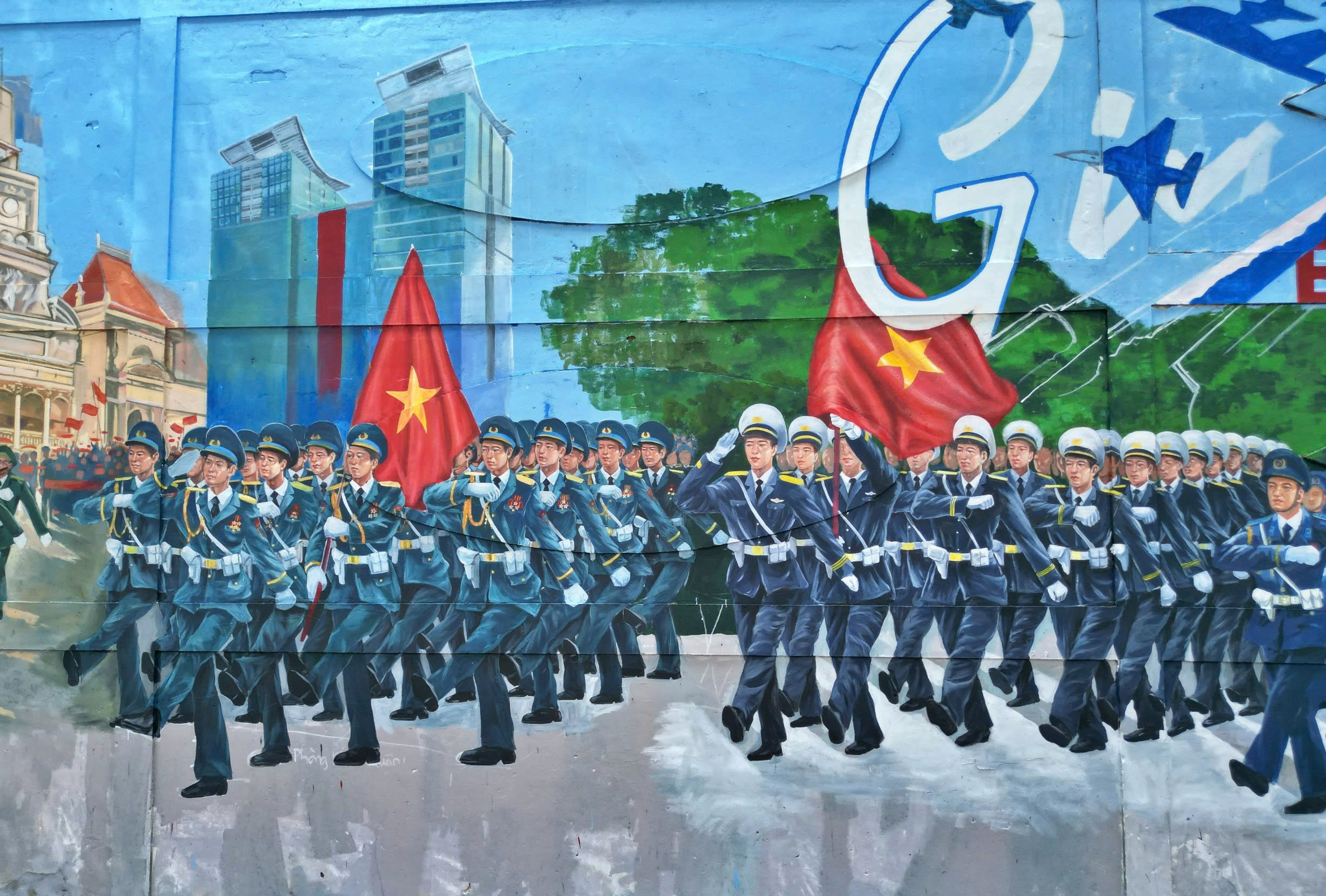 Bức bích họa dài 300m tái hiện lễ diễu binh dịp đại lễ 30/4