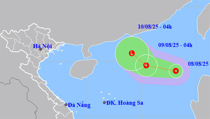 Áp thấp nhiệt đới hình thành trên Biển Đông và dự báo thời tiết cả nước 10 ngày