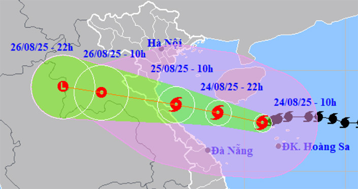 Bão số 5 Kajiki sắp đi vào vịnh Bắc Bộ, mạnh cấp 13-14