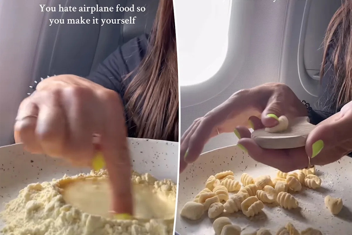 Nữ hành khách nhào bột làm mỳ Ý trên máy bay gây phản ứng dữ dội