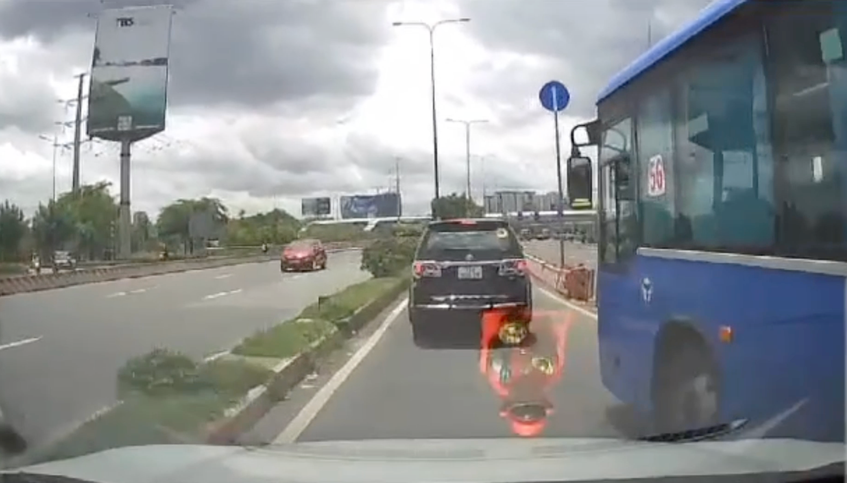 Tạm đình chỉ tài xế xe buýt tạt đầu ô tô trên cầu Rạch Chiếc