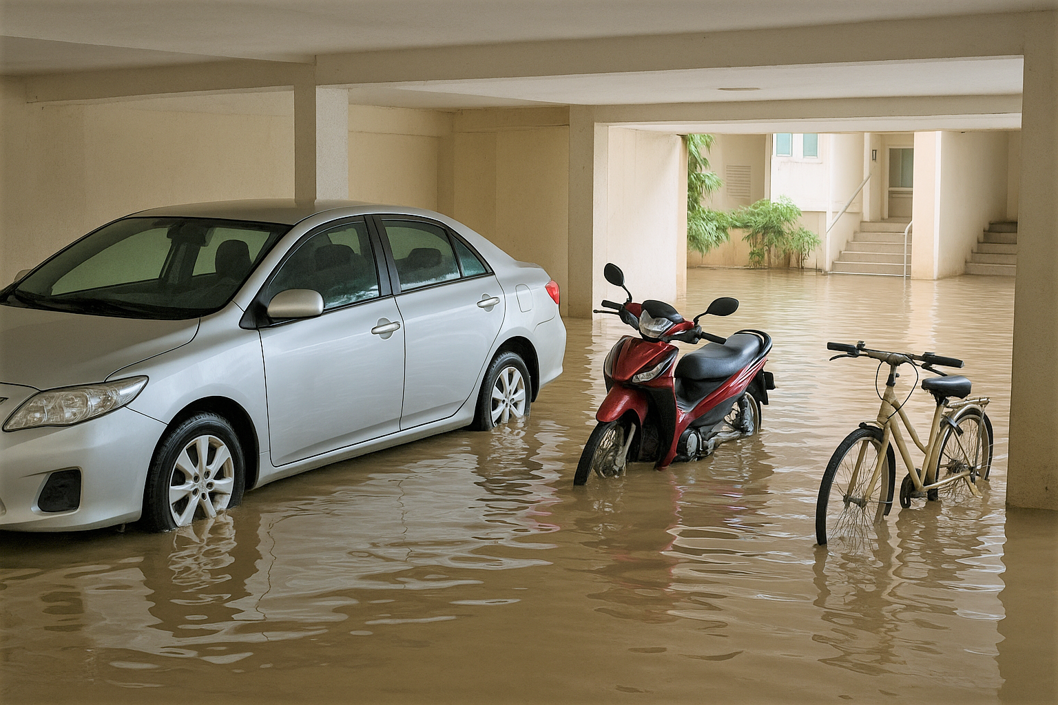 Xe hỏng do hầm chung cư ngập có được bồi thường thiệt hại không?