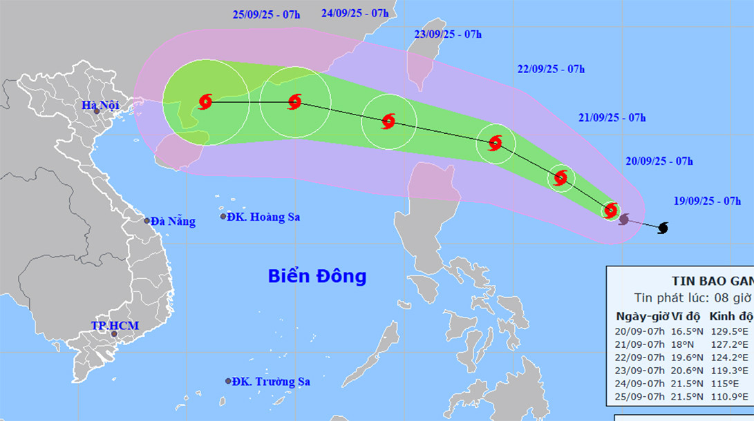 Bão Ragasa rất mạnh, có thể đạt cấp 15-16, giật trên cấp 17 khi vào Biển Đông