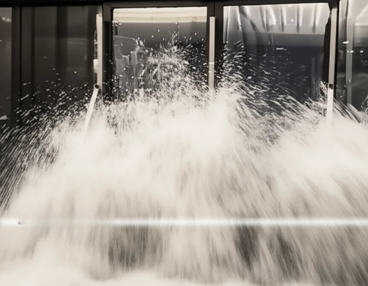 Khoảnh khắc sóng biển phá tung cửa khách sạn ở Hong Kong