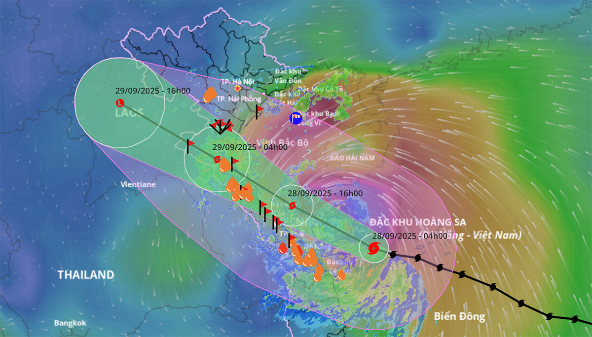 Bão số 10 Bualoi trên vùng biển Quảng Trị - Đà Nẵng, khả năng còn mạnh thêm