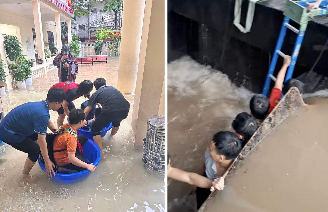 Loạt hình ảnh xúc động pha chút hài hước trong ngày Hà Nội ngập nặng